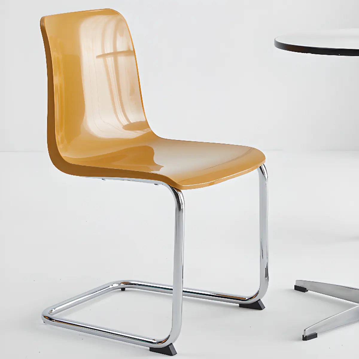 Armless Backrest Cantilever Dining Chair Multi-Color Image - 10