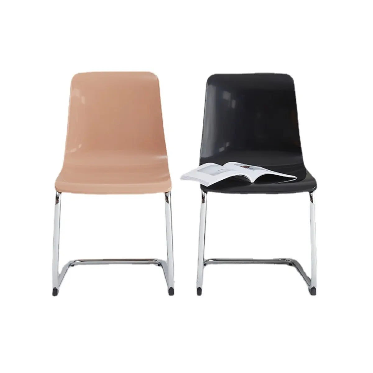 Armless Backrest Cantilever Dining Chair Multi-Color Image - 12