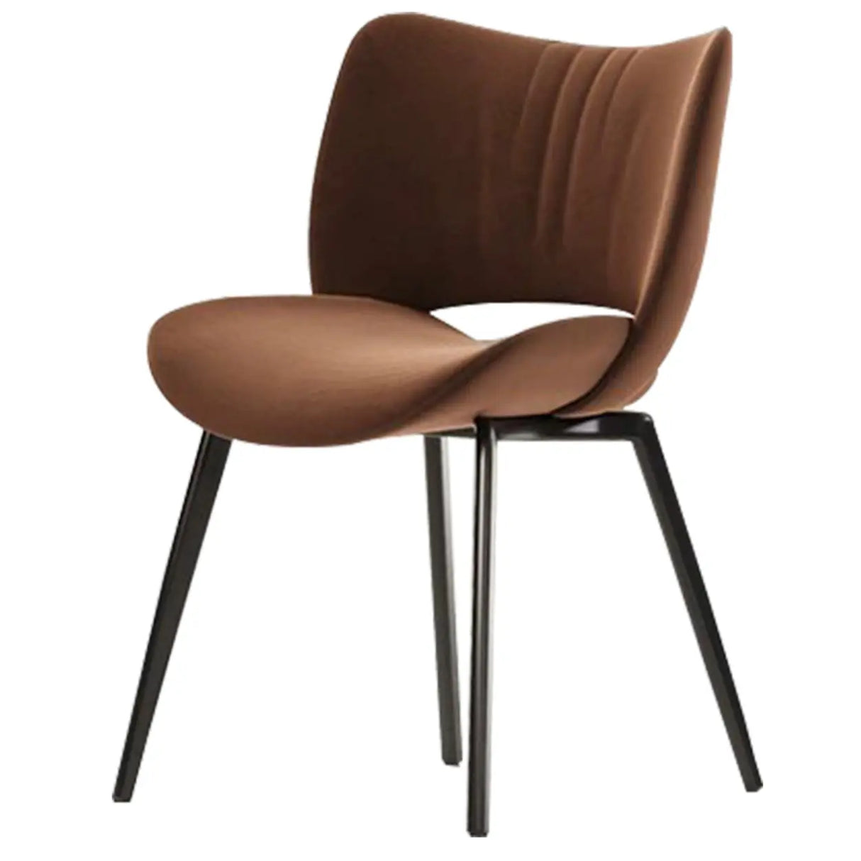 Armless Curved Back Leather Parsons Dining Chair Grey Image - 5