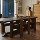 Armless Curved Back Wood Upholstered Dining Chair Green Image - 3
