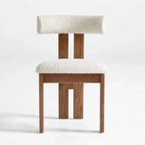 Armless Curved Back Wood Upholstered Dining Chair Green Image - 5
