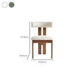 Armless Curved Back Wood Upholstered Dining Chair Green #size
