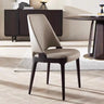 Armless Faux Leather High-Back Wood Dining Chair Grey Image - 1