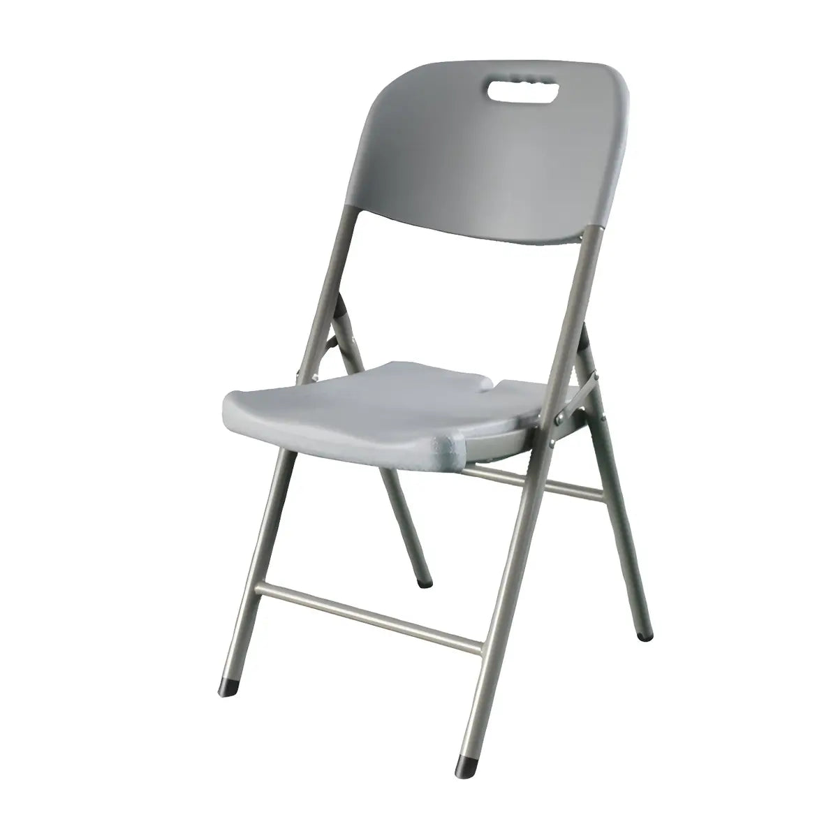 Armless Modern Folding Metal Frame Plastic Office Chair Image - 10