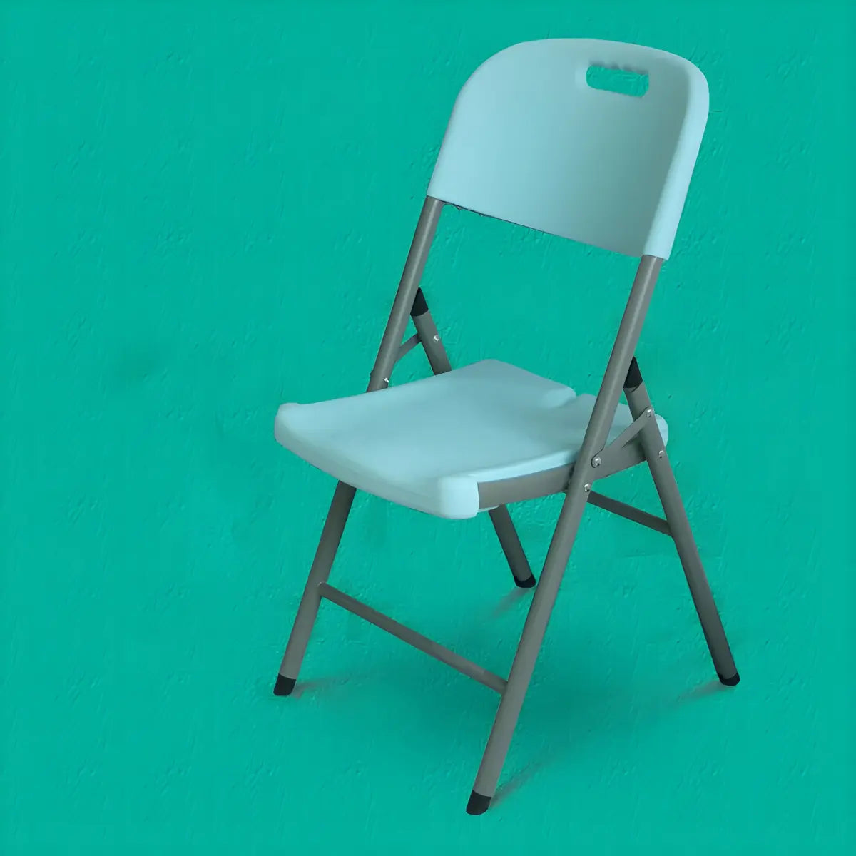 Armless Modern Folding Metal Frame Plastic Office Chair Image - 11