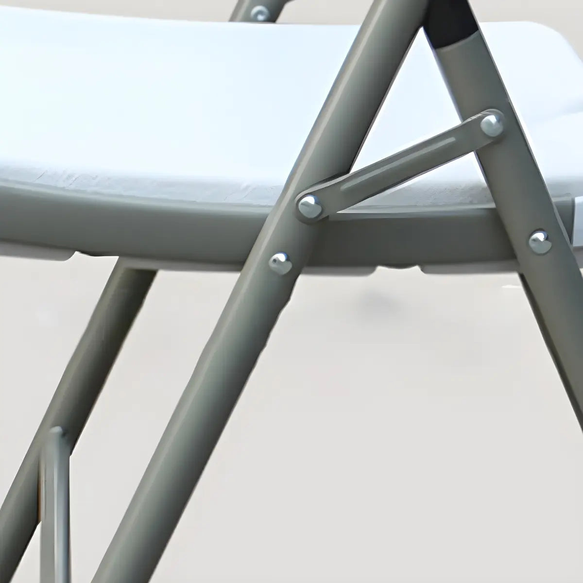 Armless Modern Folding Metal Frame Plastic Office Chair Image - 12