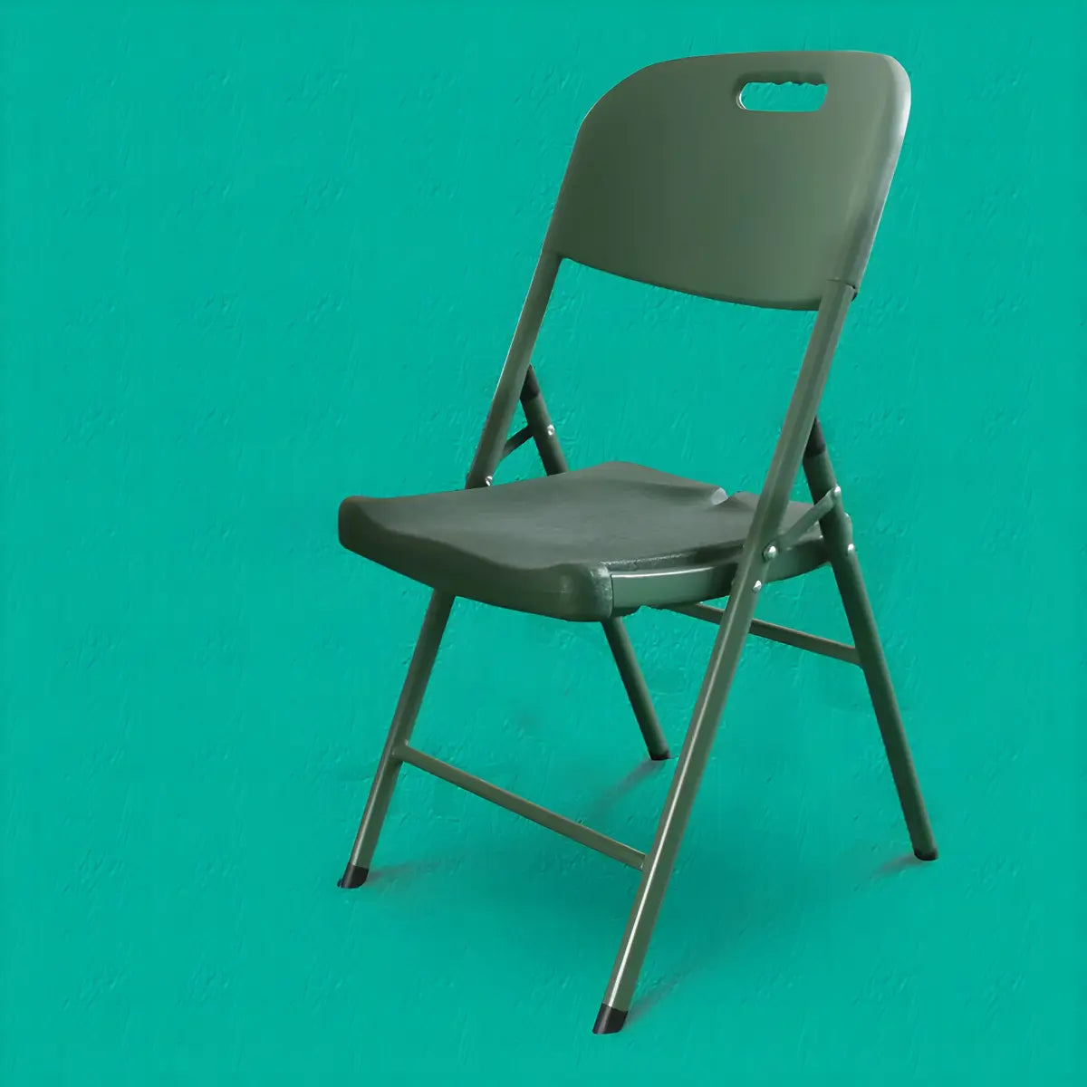 Armless Modern Folding Metal Frame Plastic Office Chair Image - 13