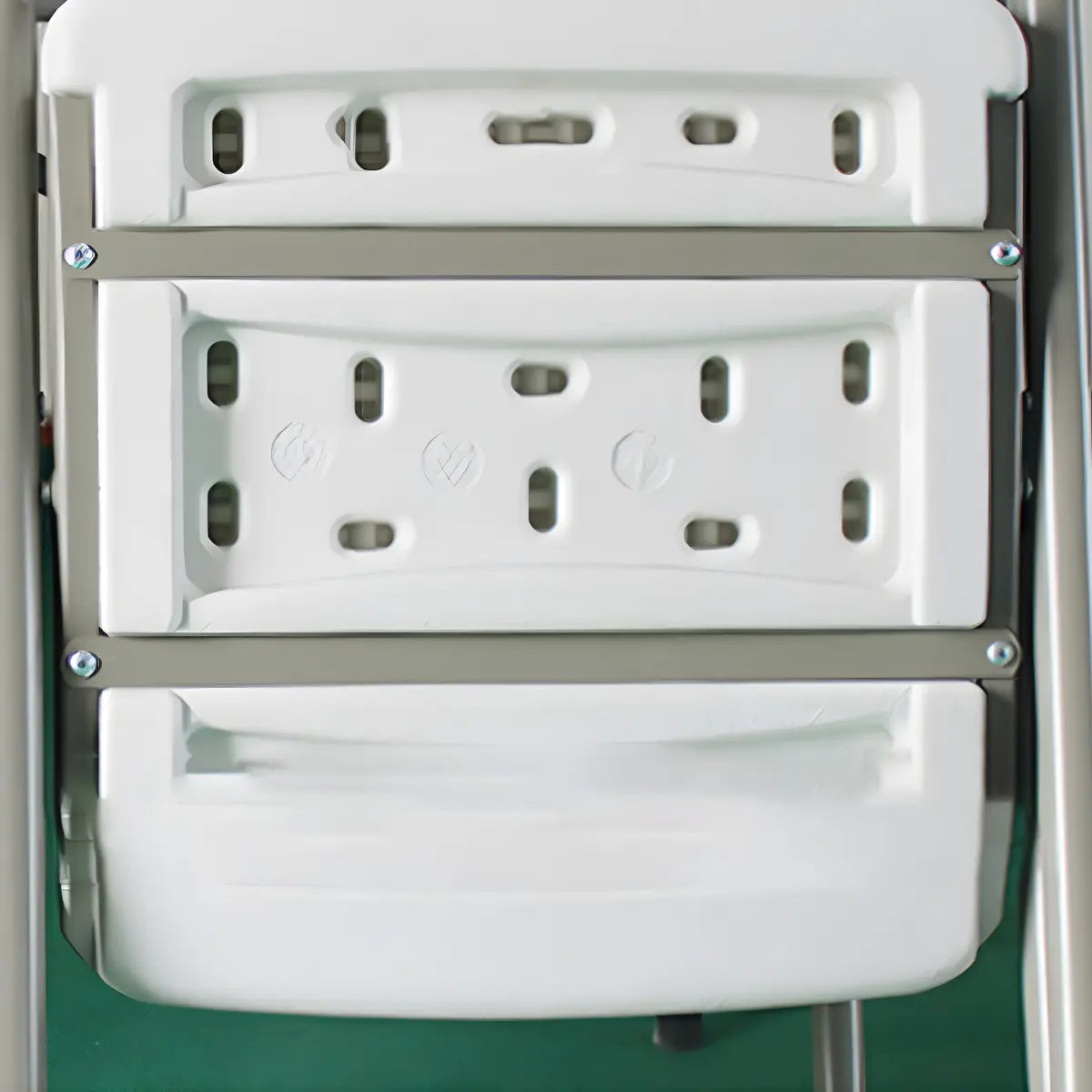 Armless Modern Folding Metal Frame Plastic Office Chair Image - 14