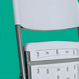 Armless Modern Folding Metal Frame Plastic Office Chair Image - 15