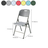 Armless Modern Folding Metal Frame Plastic Office Chair #size