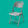 Armless Modern Folding Metal Frame Plastic Office Chair Image - 3