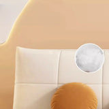 Armless Pillow Back White Cushioned Fabric Futon Bed Sofa Image - 9