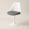 Armless Polyurethane Tulip White Metal Dining Chair Image - 13
