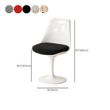 Armless Polyurethane Tulip White Metal Dining Chair Image - 21