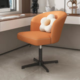 Art Deco AdjustableLeather Swivel Caramel Office Chair Image - 23