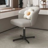Art Deco AdjustableLeather Swivel Caramel Office Chair Image - 26