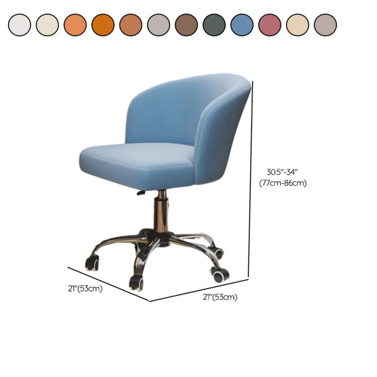 Art Deco AdjustableLeather Swivel Caramel Office Chair 