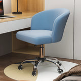 Art Deco AdjustableLeather Swivel Caramel Office Chair Image - 10