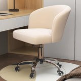 Art Deco AdjustableLeather Swivel Caramel Office Chair Image - 7