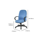 Art Deco Blue Ergonomic Comfort Upholstered Office Chair Image - 11