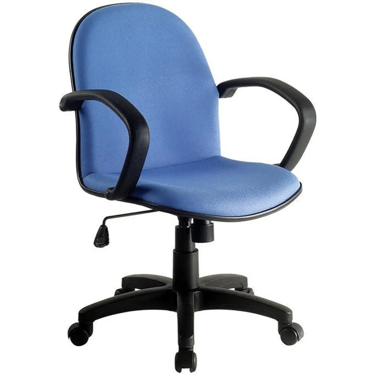 Art Deco Blue Ergonomic Comfort Upholstered Office Chair Image - 8