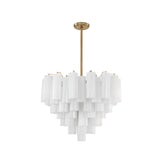 Art Deco Elegant Tiered Cascading Glass Chandelier Image - 11