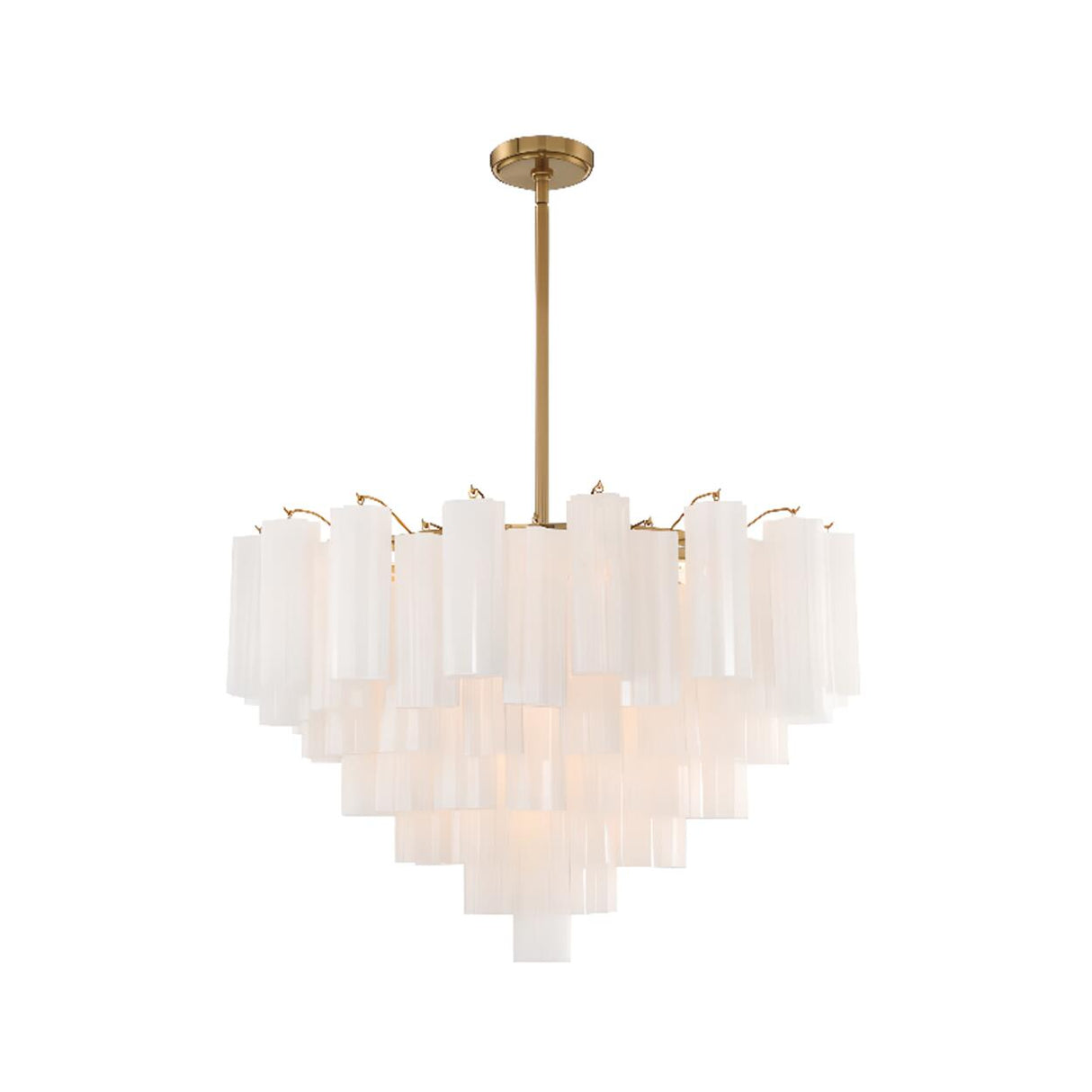 Art Deco Elegant Tiered Cascading Glass Chandelier Image - 12