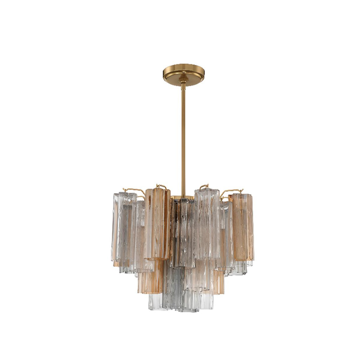 Art Deco Elegant Tiered Cascading Glass Chandelier Image - 13