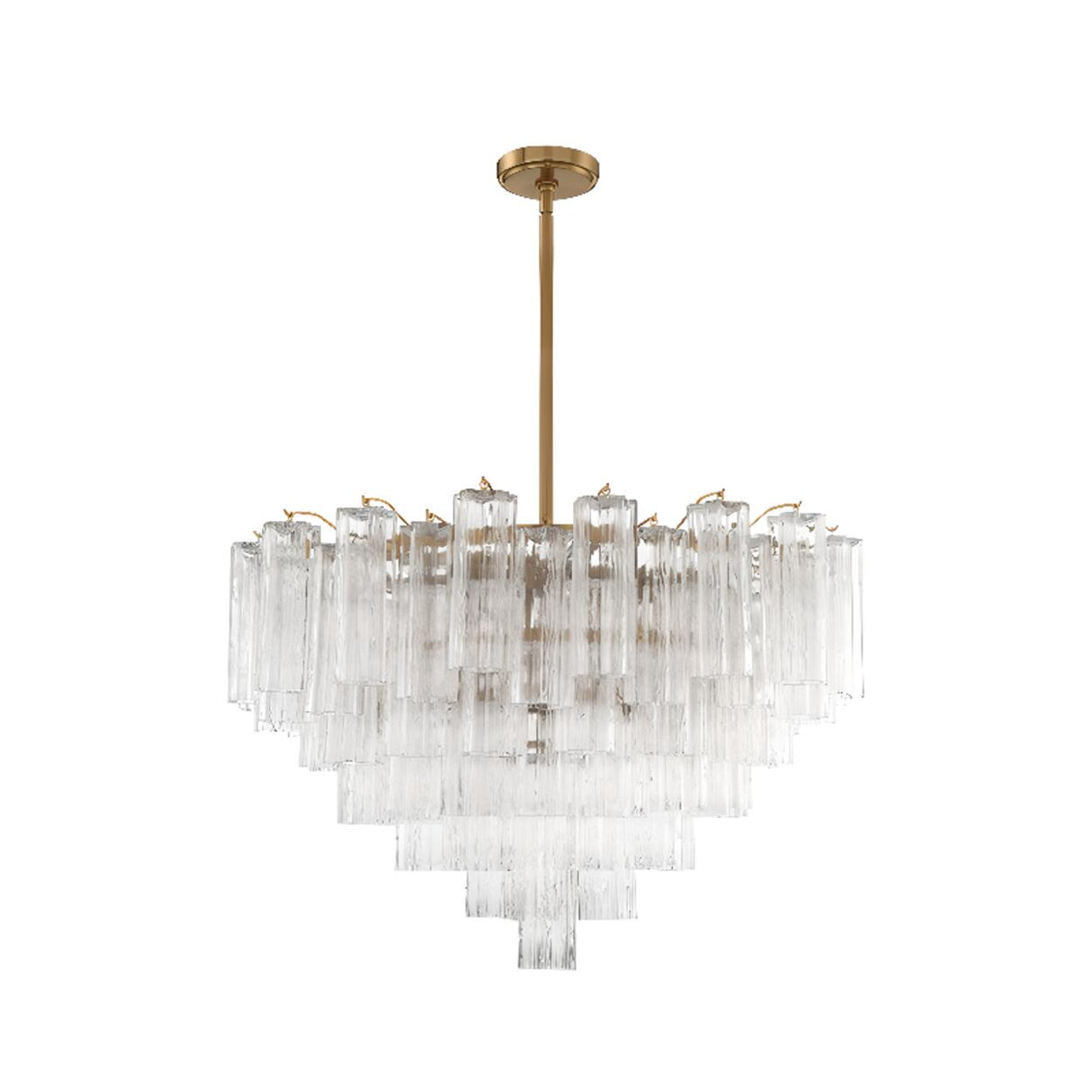 Art Deco Elegant Tiered Cascading Glass Chandelier Image - 14
