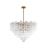 Art Deco Elegant Tiered Cascading Glass Chandelier Image - 14