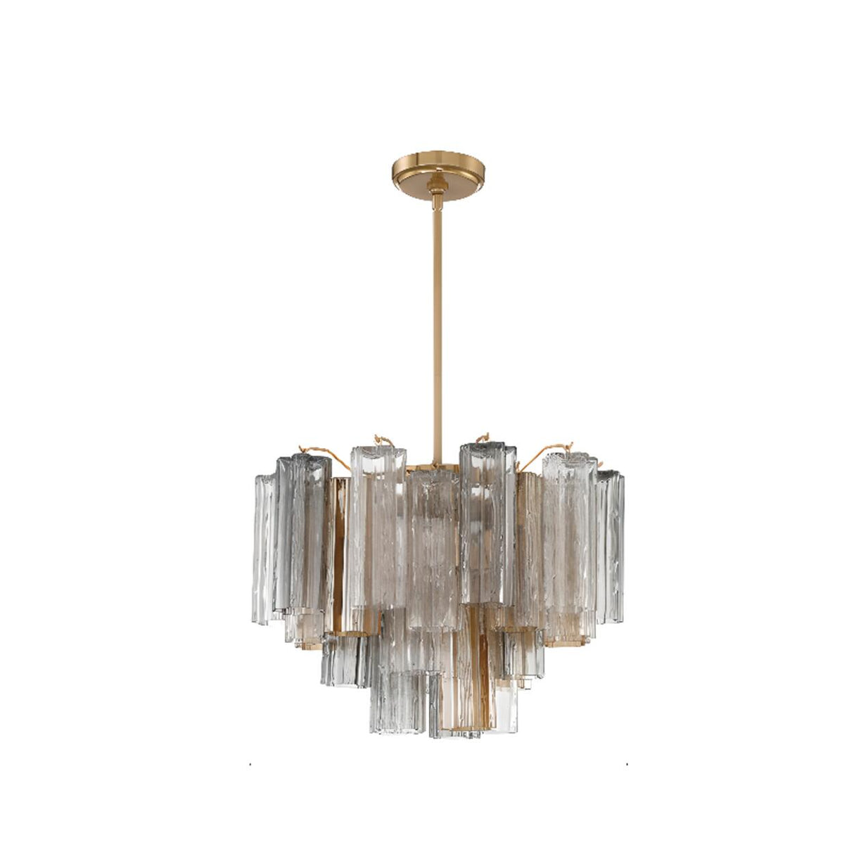 Art Deco Elegant Tiered Cascading Glass Chandelier Image - 15