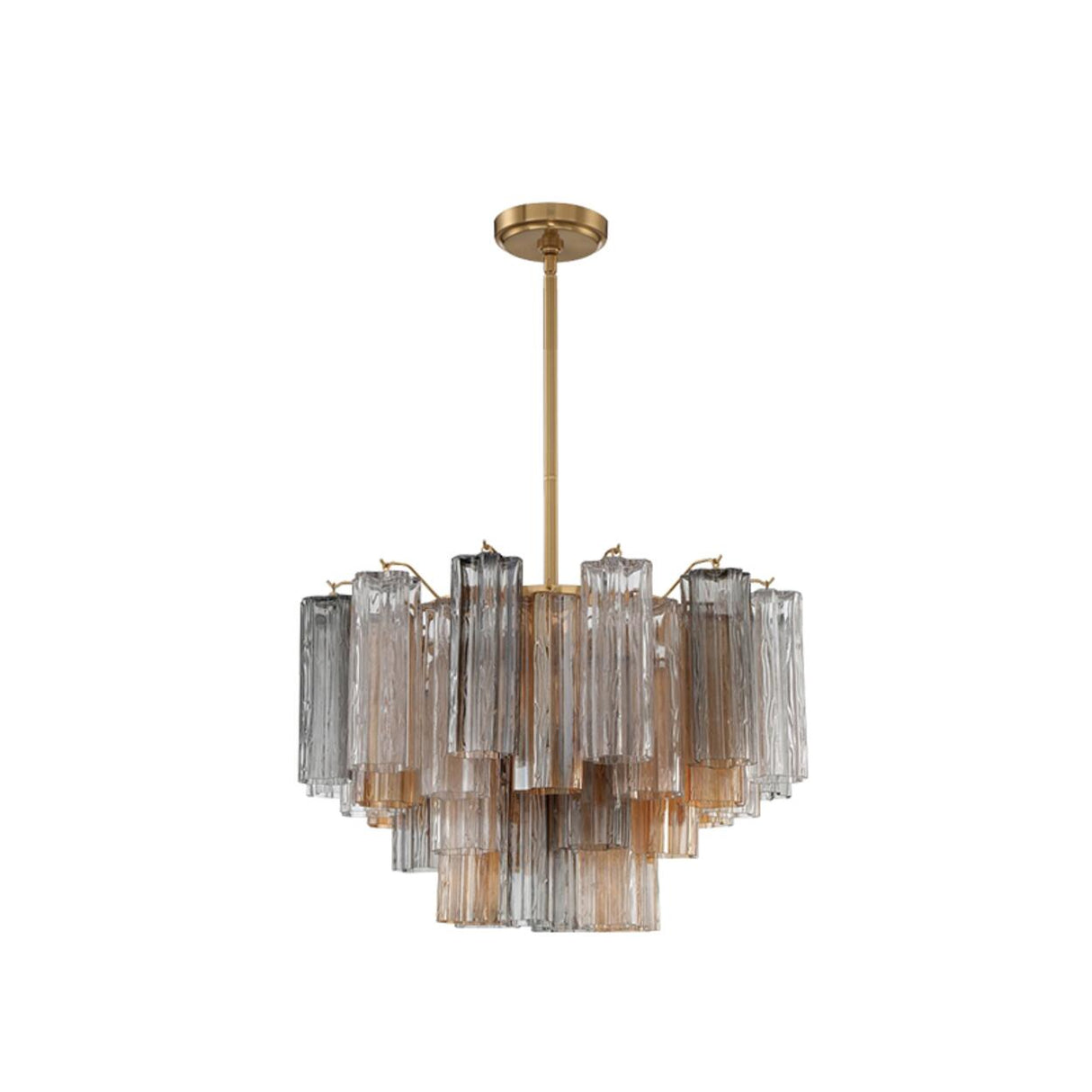 Art Deco Elegant Tiered Cascading Glass Chandelier Image - 16