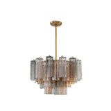 Art Deco Elegant Tiered Cascading Glass Chandelier Image - 16