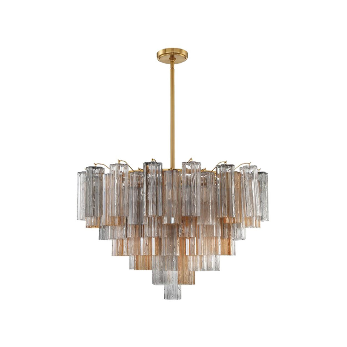 Art Deco Elegant Tiered Cascading Glass Chandelier Image - 17