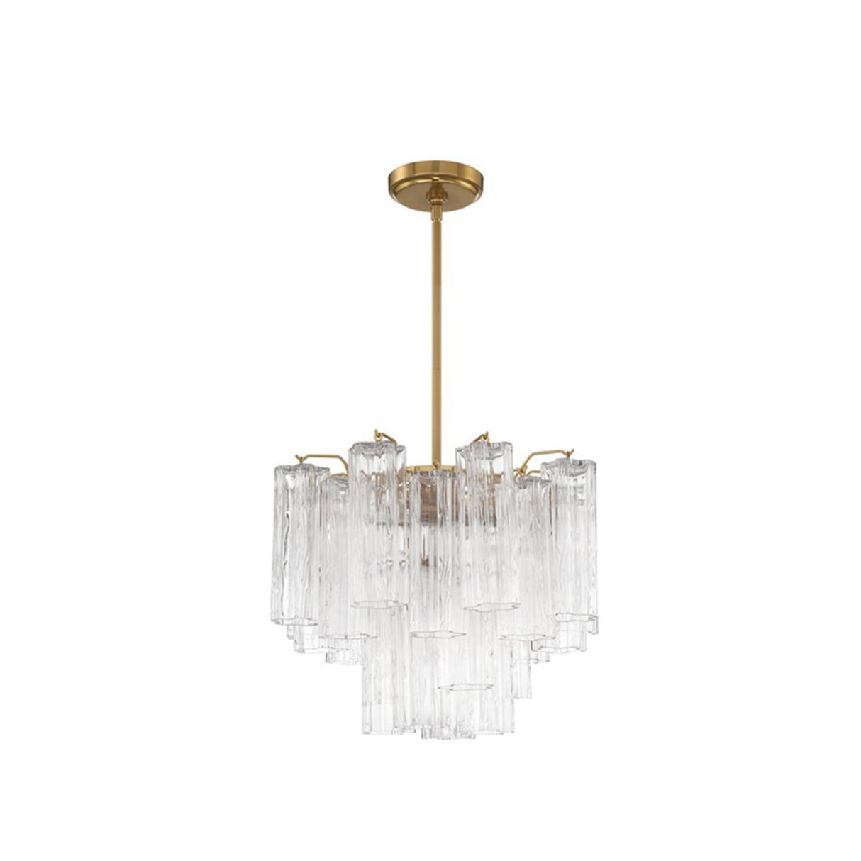 Art Deco Elegant Tiered Cascading Glass Chandelier Image - 18