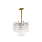 Art Deco Elegant Tiered Cascading Glass Chandelier Image - 18