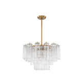 Art Deco Elegant Tiered Cascading Glass Chandelier Image - 20
