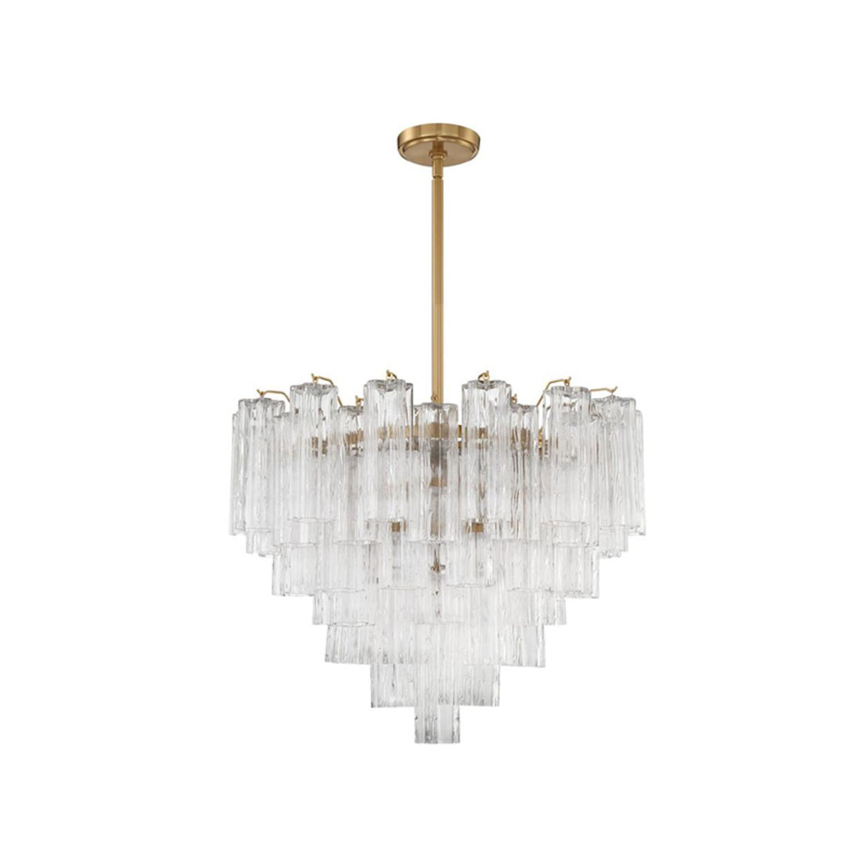 Art Deco Elegant Tiered Cascading Glass Chandelier Image - 21