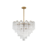 Art Deco Elegant Tiered Cascading Glass Chandelier Image - 21