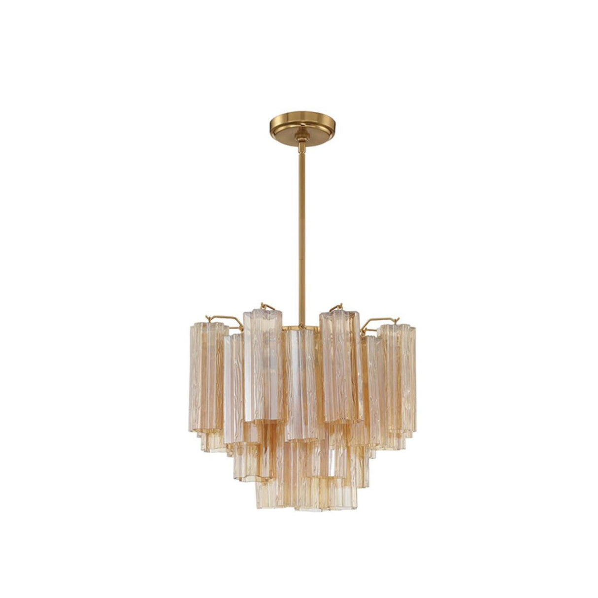 Art Deco Elegant Tiered Cascading Glass Chandelier Image - 22