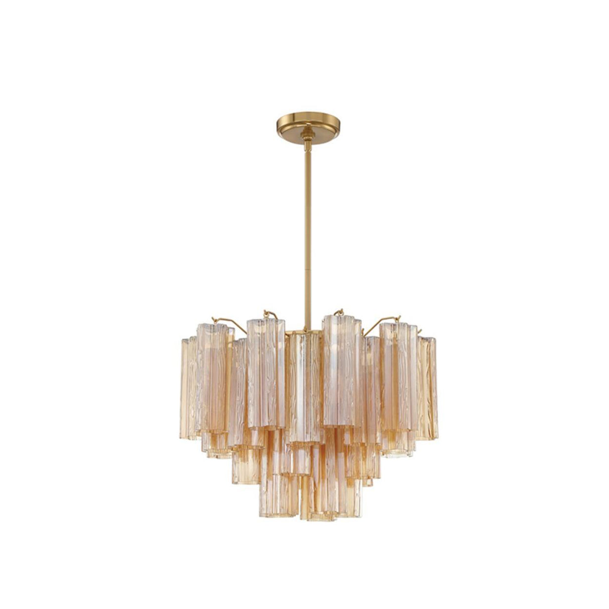 Art Deco Elegant Tiered Cascading Glass Chandelier Image - 23