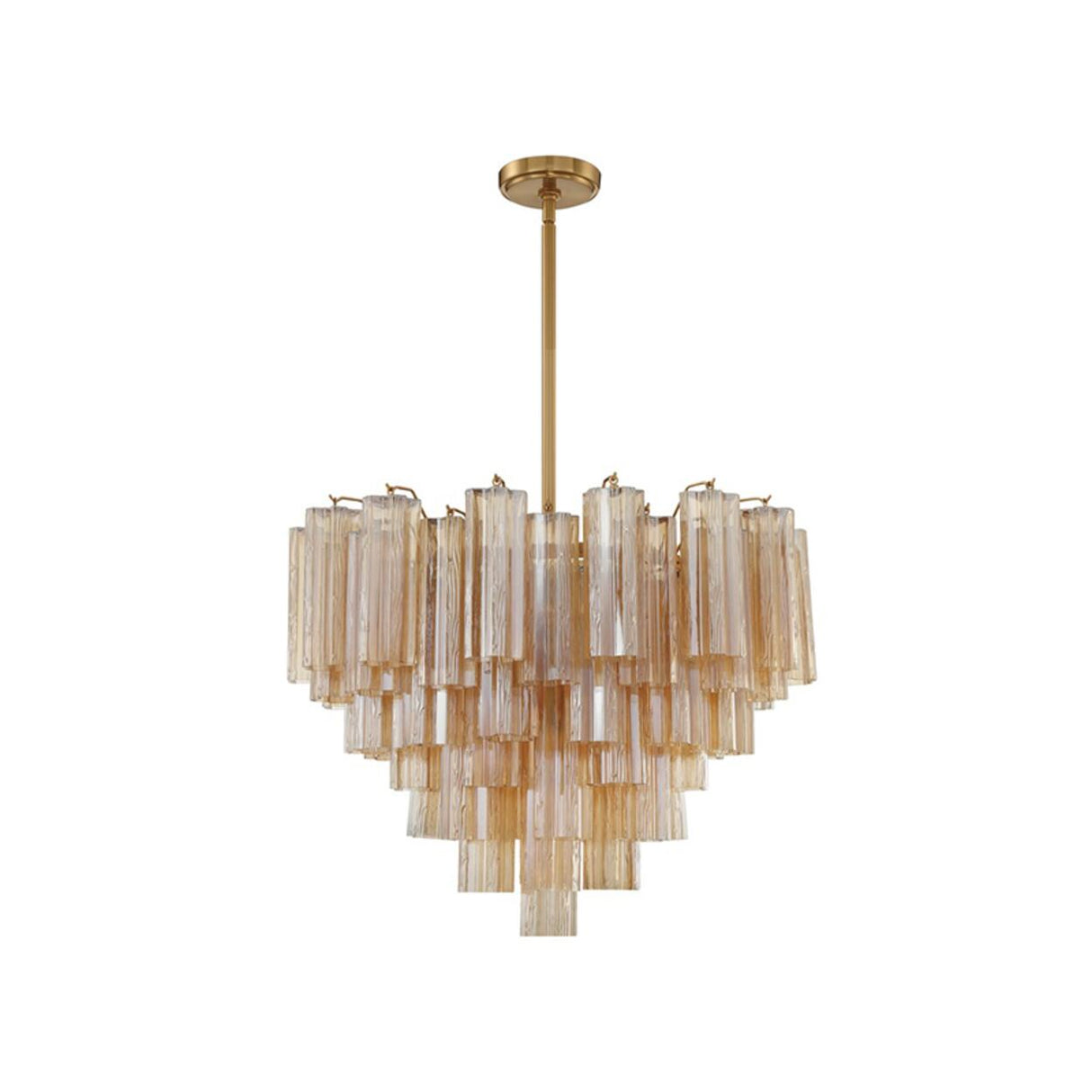 Art Deco Elegant Tiered Cascading Glass Chandelier Image - 24