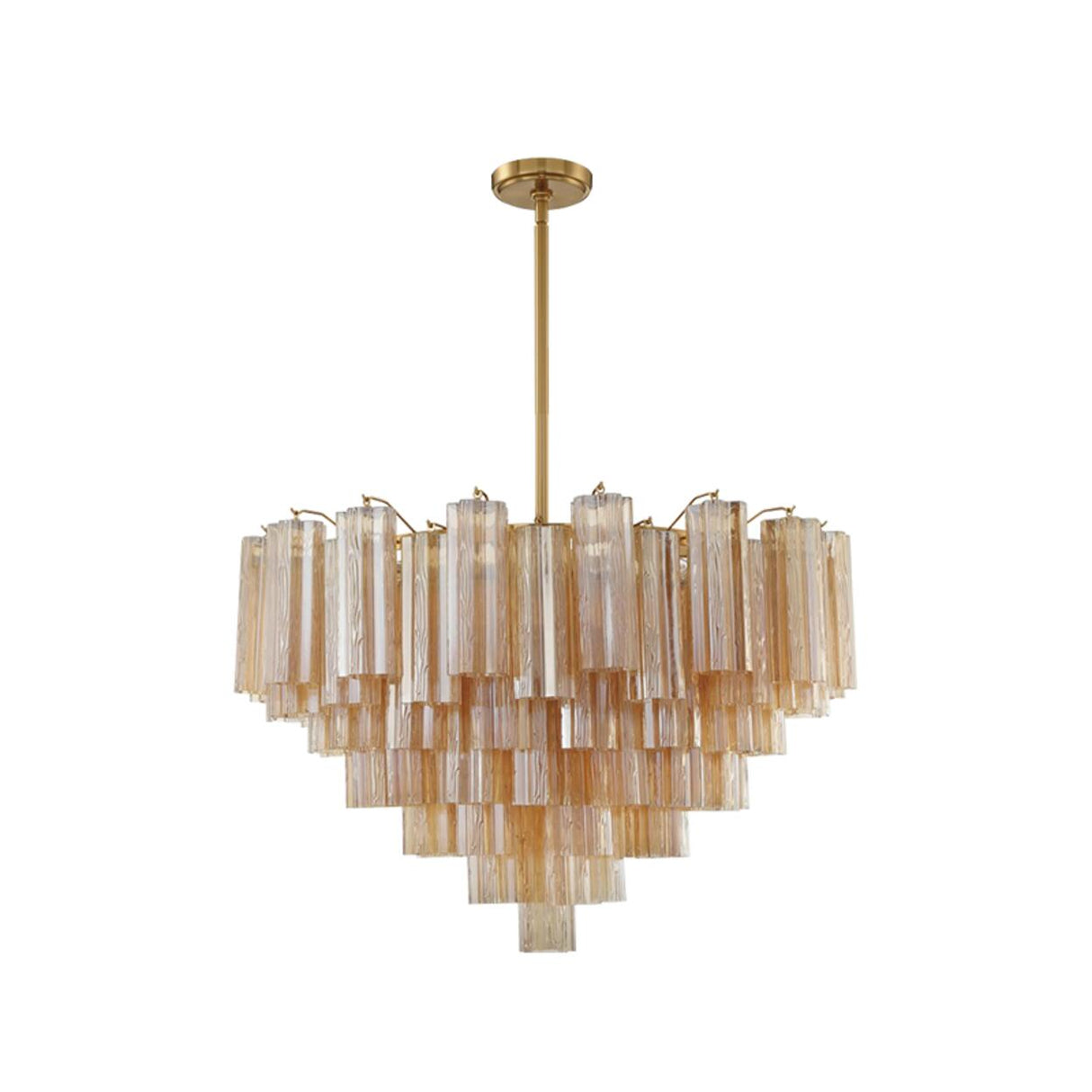 Art Deco Elegant Tiered Cascading Glass Chandelier Image - 25
