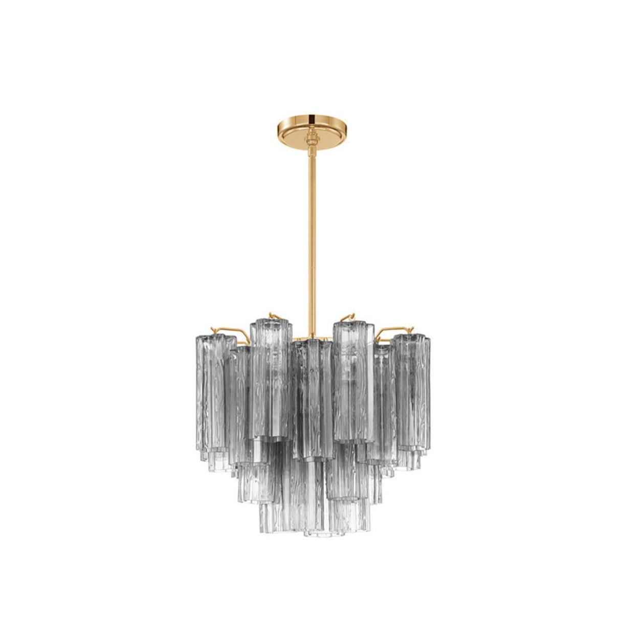 Art Deco Elegant Tiered Cascading Glass Chandelier Image - 26