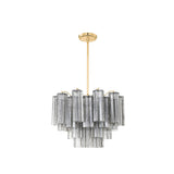 Art Deco Elegant Tiered Cascading Glass Chandelier Image - 27