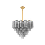 Art Deco Elegant Tiered Cascading Glass Chandelier Image - 29