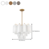 Art Deco Elegant Tiered Cascading Glass Chandelier Image - 32