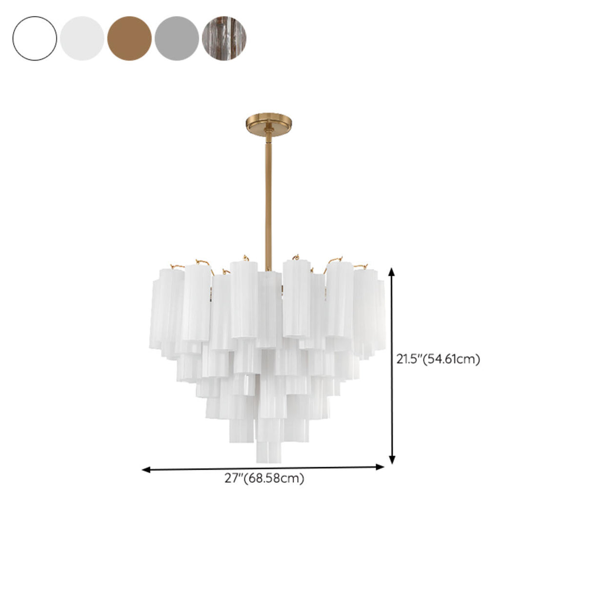 Art Deco Elegant Tiered Cascading Glass Chandelier Image - 34