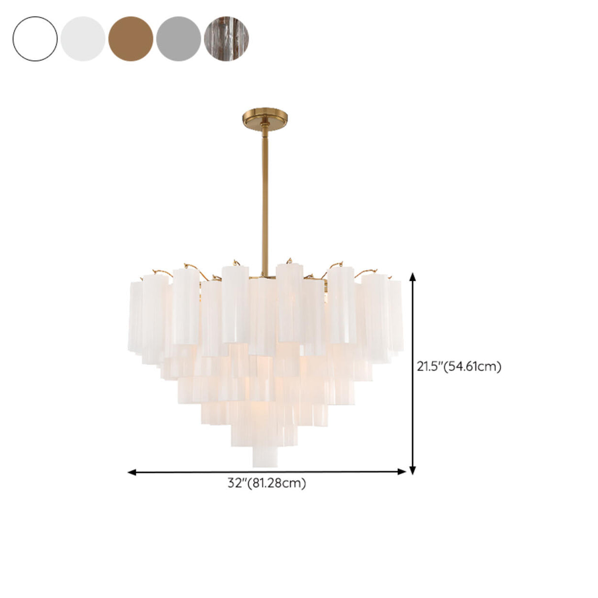 Art Deco Elegant Tiered Cascading Glass Chandelier Image - 35