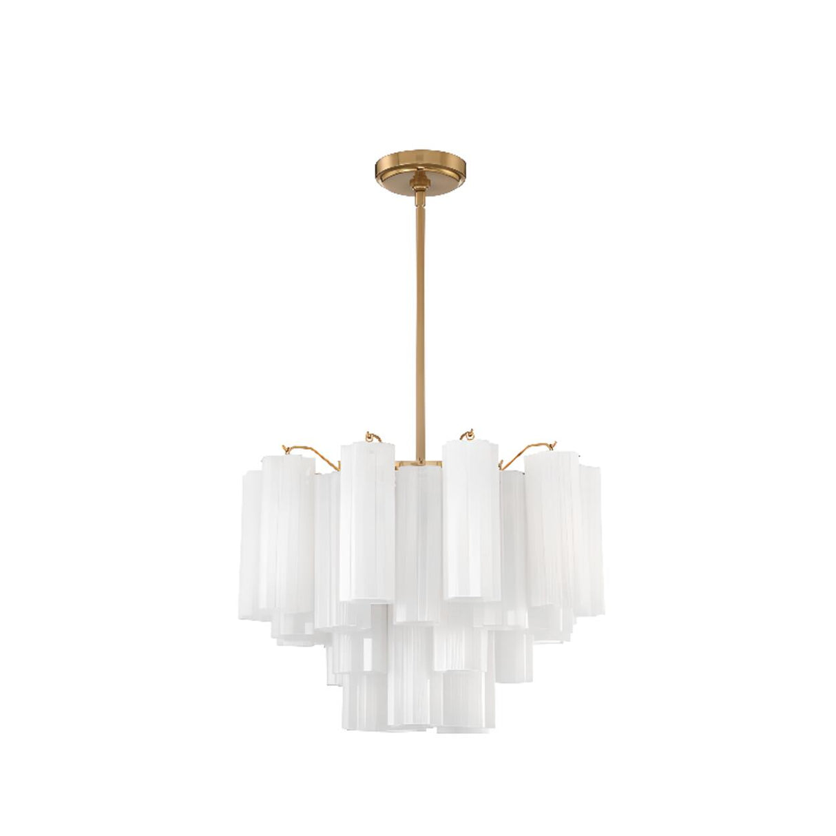 Art Deco Elegant Tiered Cascading Glass Chandelier Image - 6